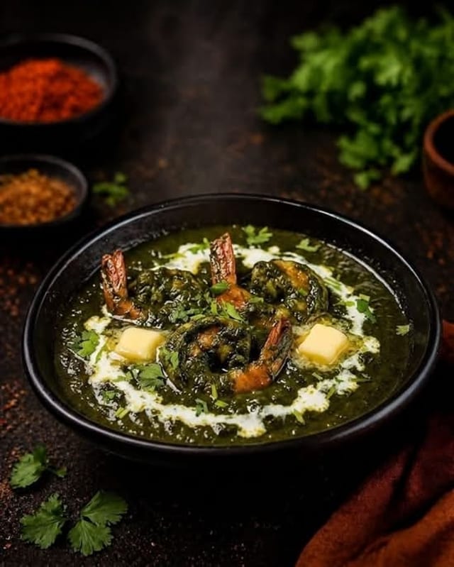 Palak Shrimp.